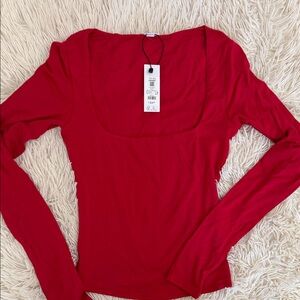 Garage Red Long Sleeve Top XS NWT